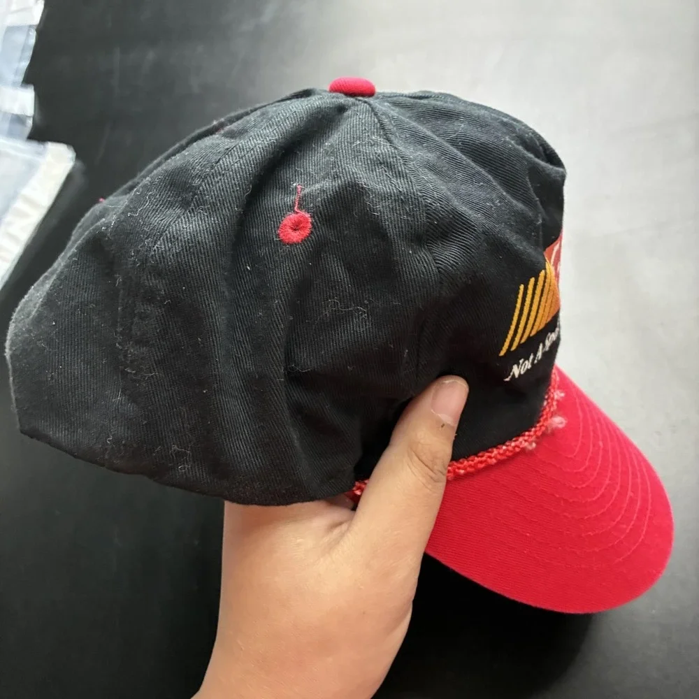 Vintage 90s Racing Hat Cap‎ Snap Back Black Red Rope Not A Sport Way Of Life!